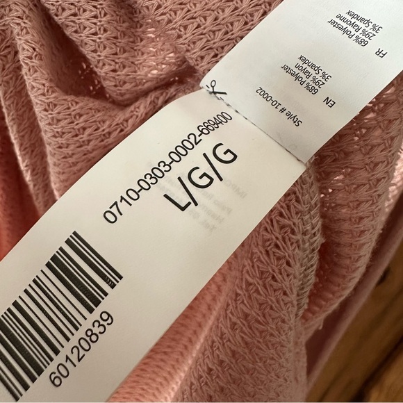 Streetwear Society Dolman Sleeves Long Sleeve Top Peach Pink Knit - Large - Picture 12 of 17